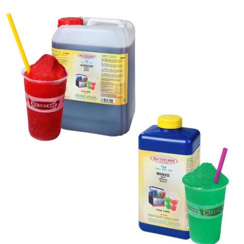 Slusheis Sirup in 6 Liter Kanister oder 1 Liter Flasche.