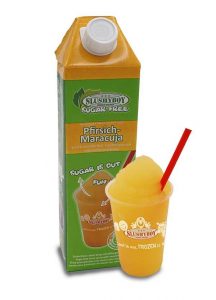 Slusheis selber machen mit Sirup in Pfirsich Maracuja