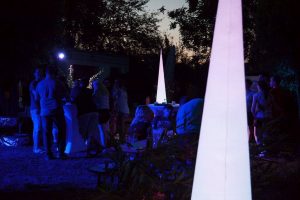 Aircones auf einer Gartenparty.